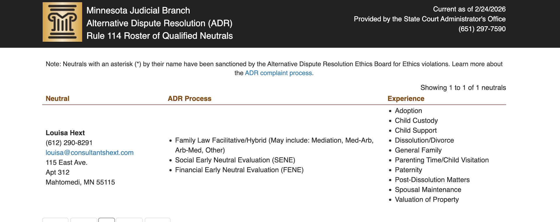 Divorce Mediator St. Paul / Minneapolis ADR Roster